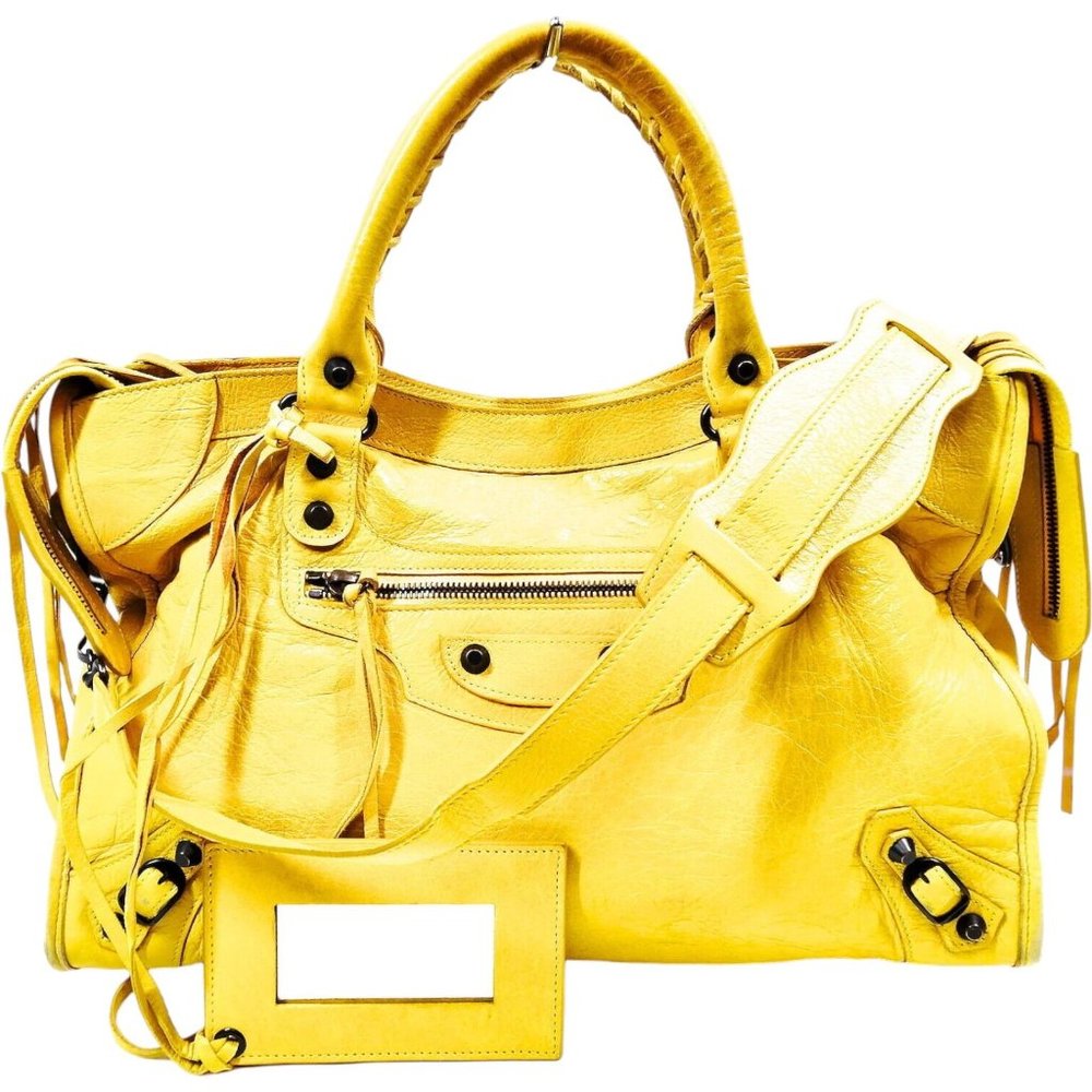 Balenciaga Shoulder Bag Classic City Yellow Leather